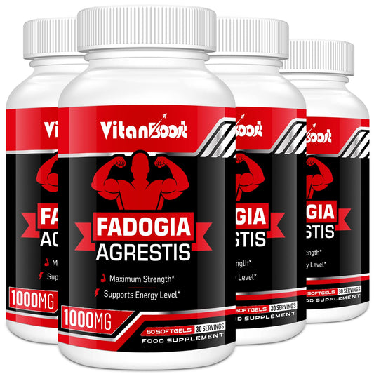 Vitanboost Fadogia Agrestis 1000mg with Ashwagandha & ZINC- Maximum Strength Fadogia Agrestis Extract Supplements - Drive, Athletic Performance & Muscle Mass (240count (Pack of 4))