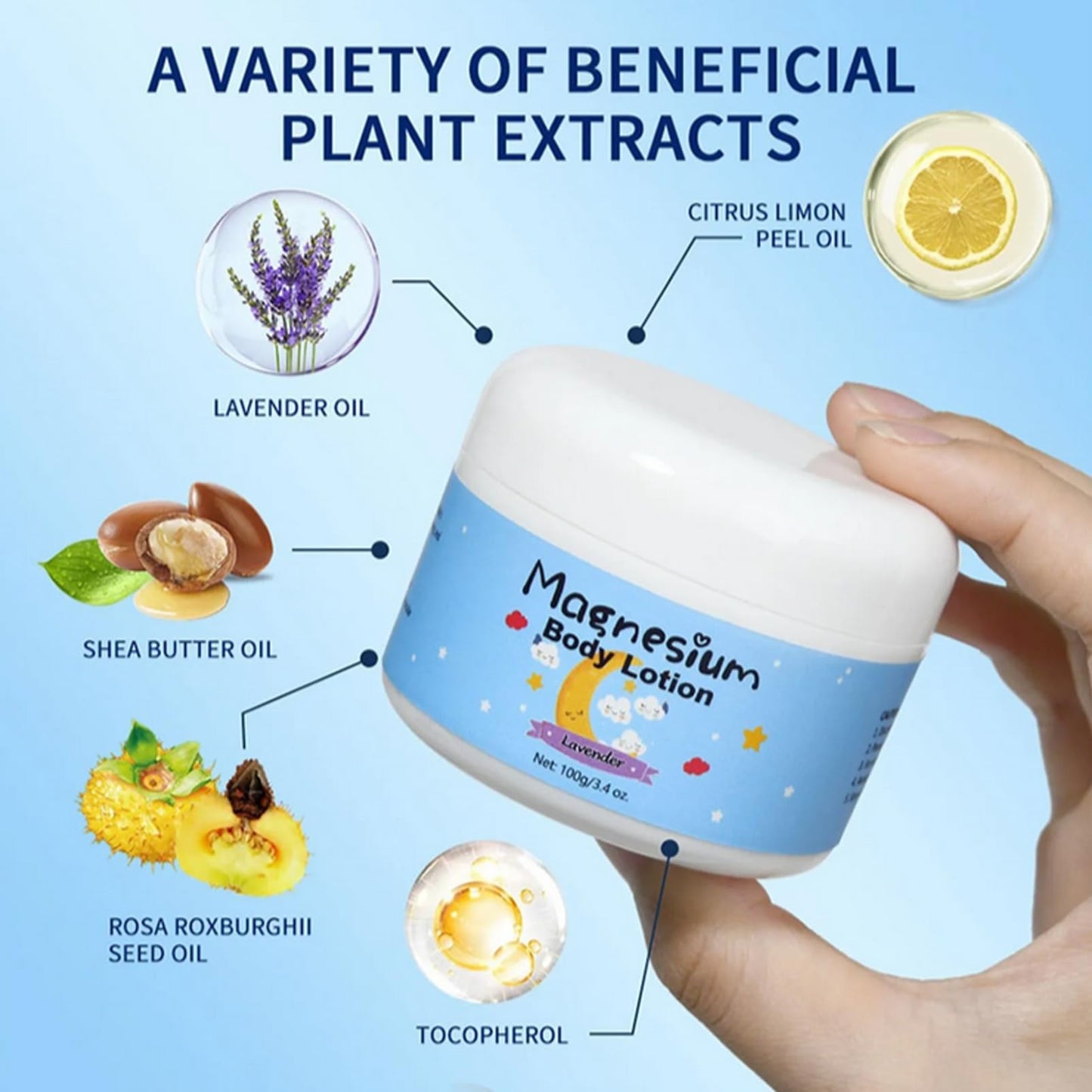 Tianyue Magnesium Body Lotion,Magnesium Sleep Cream,Magnesium Butter for Sleep,Magnesium Lotion for Kids Sleep Calm,Lmprove Sleep Quality and Relieve Anxiety,Used on Legs, Arms or Chest100g