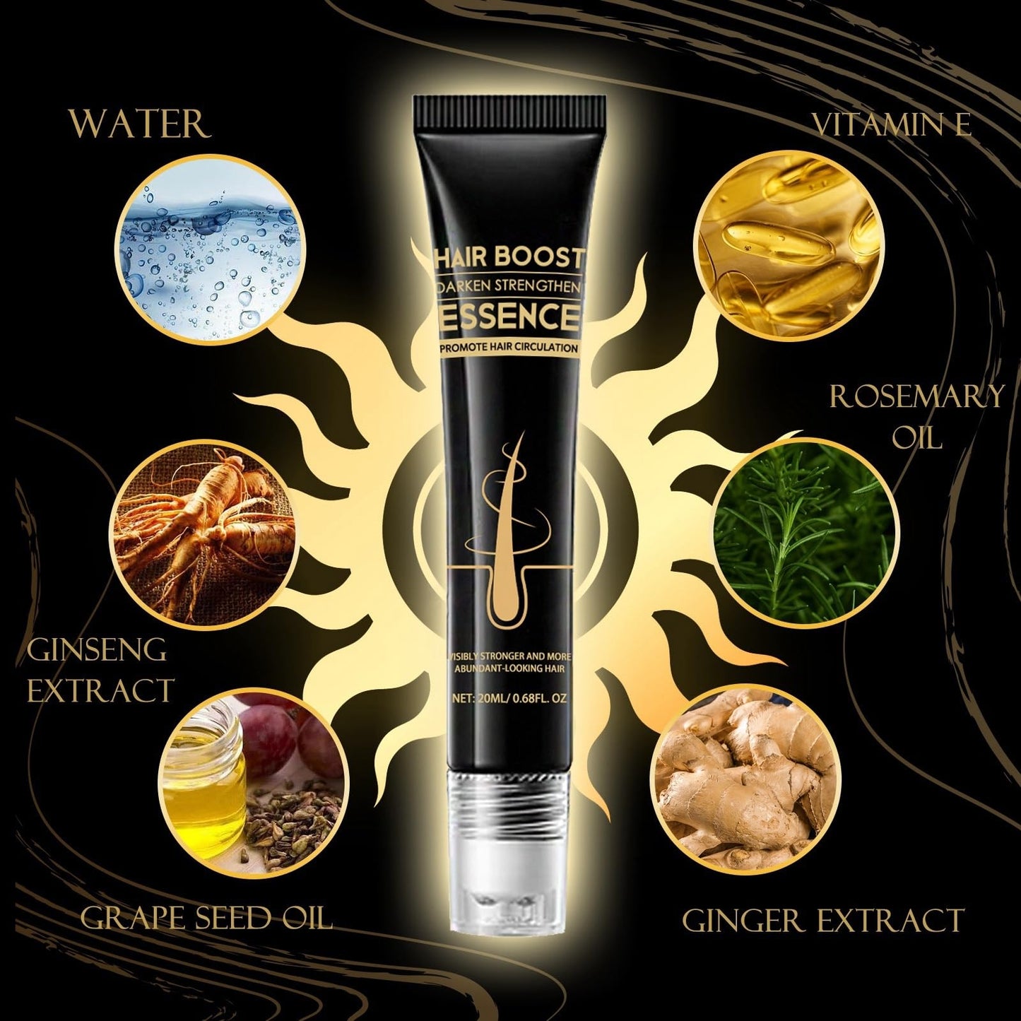 SingHao Hair Growth Roll-On Massage Essence,H/air G/rowth Serum,Roller Ball Ha/ir Care Oil,Scalp Roller,Ha/ir Treatment for Hai/r Lo/ss,Hai/r Growth Anti-Hair Lo/ss,H/air Loss Oil,Hair O/il Growth