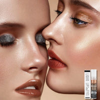 HAORQEE Glitter Eyeshadow, Brown Black Gold Shimmer Liquid Eye Shadow, Metallic Sparkly Shiny Pearlescent Long Lasting Eye Shadows Eyeliner Eye Makeup for Women Girls Gifts