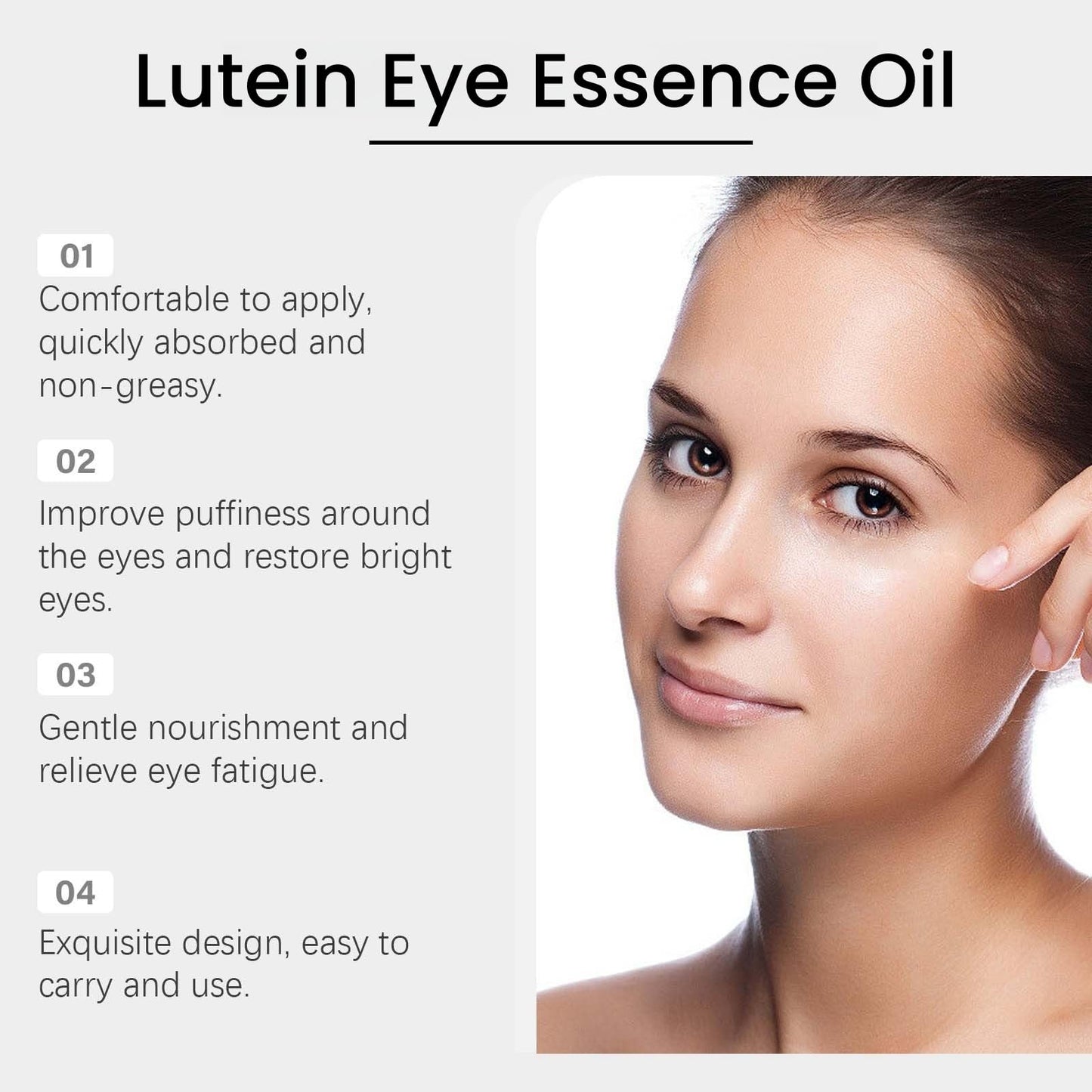 Lutein Eye Essence Oil,L/utein Anti-Wrinkle E/ssence O/il,E/ye Serum for Lines and Wrinkles,VC Lu/tein Essential Oil,Lutein Rollerball Essence,Under E/ye Cream Dark Circles,Eye Bags Remover Women