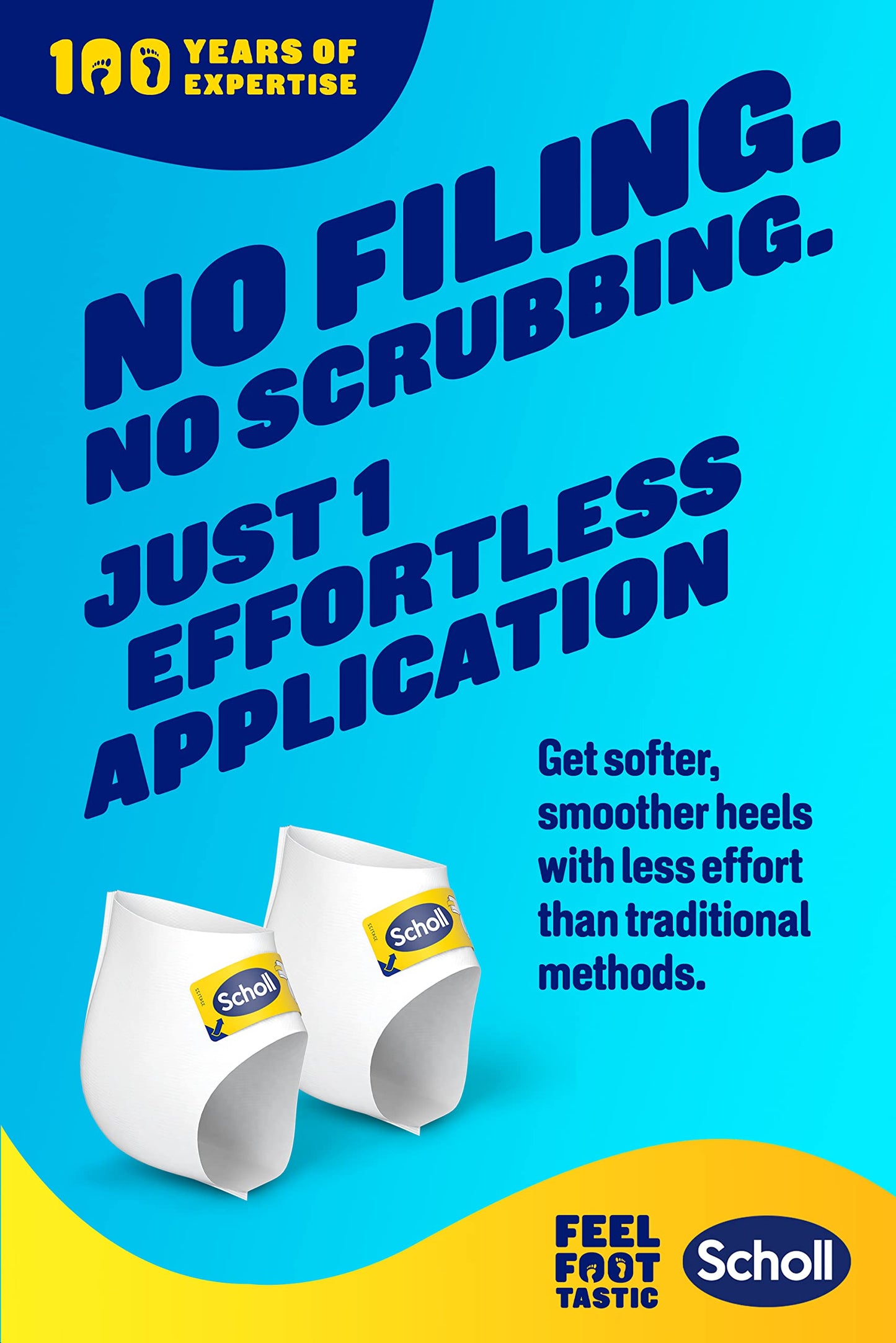 Scholl ExpertCare Exfoliating Heel Peel Foot Mask for Visibly Softer and Smoother Heels, Clinically Proven - 1 Pair