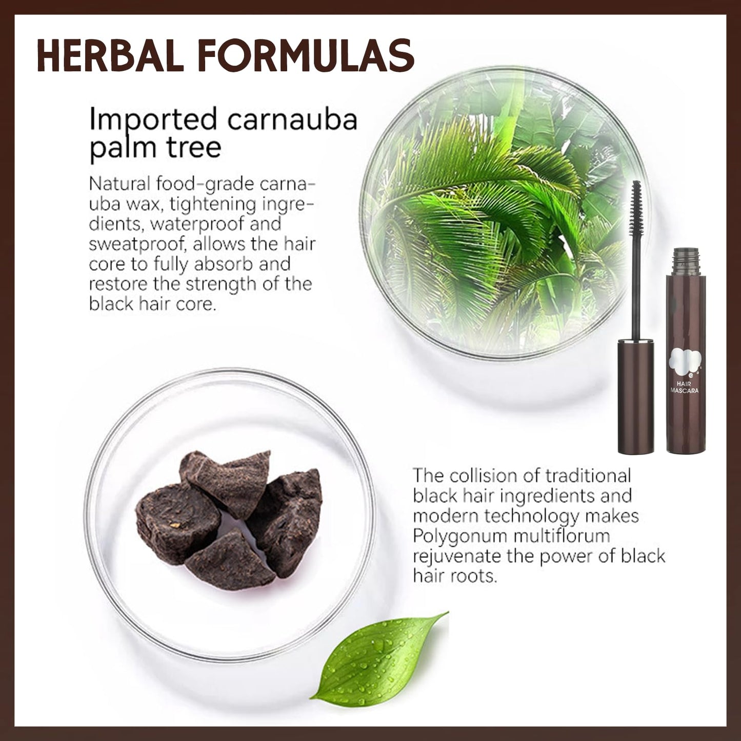 MINSHZEE Dark Brown Hair Roots Correcting Cream, Grey Hair Mascara, Women's Waterproof Hair Roots Colouring Cream, Semi-Permanent Hair Colouring Temporary Brush, Lightweight and Portable, No Hair Damage