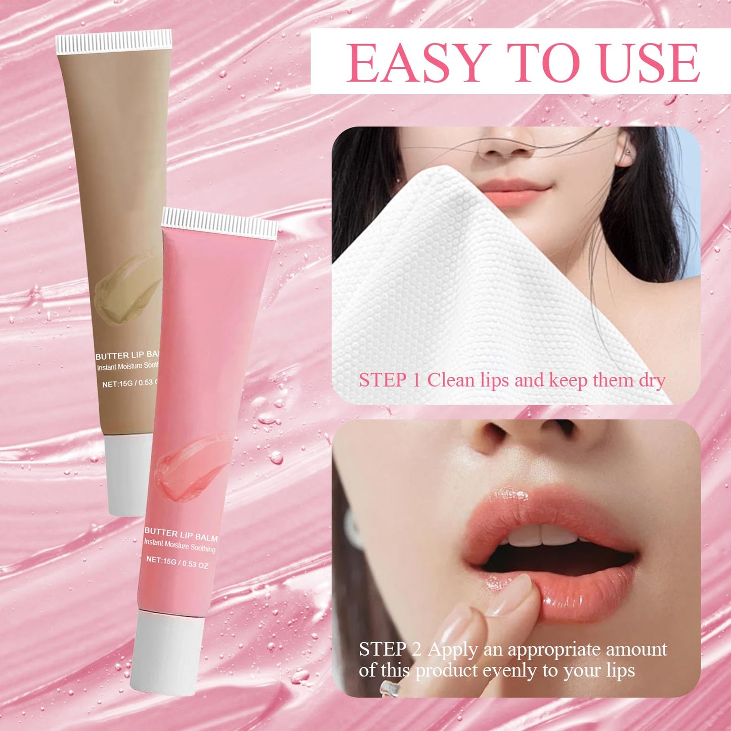 Sum-mer Fridays Lip Butter Balm, 2pcs Summer Lip Balm Vanilla,Lip Balm Cherry,Lip Gloss, Lip Balm Set Conditioning Lip Mask for Dry and Chapped Lips,Moisturizing and Shining