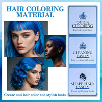 MINSHZEE Hair Wax Blue Temporary Hair Gel, Easy Wash Out Long Lasting Hair Colour, Styling Hair Wax Hair Colour Mud for Men Women Instant Styling (100ml)