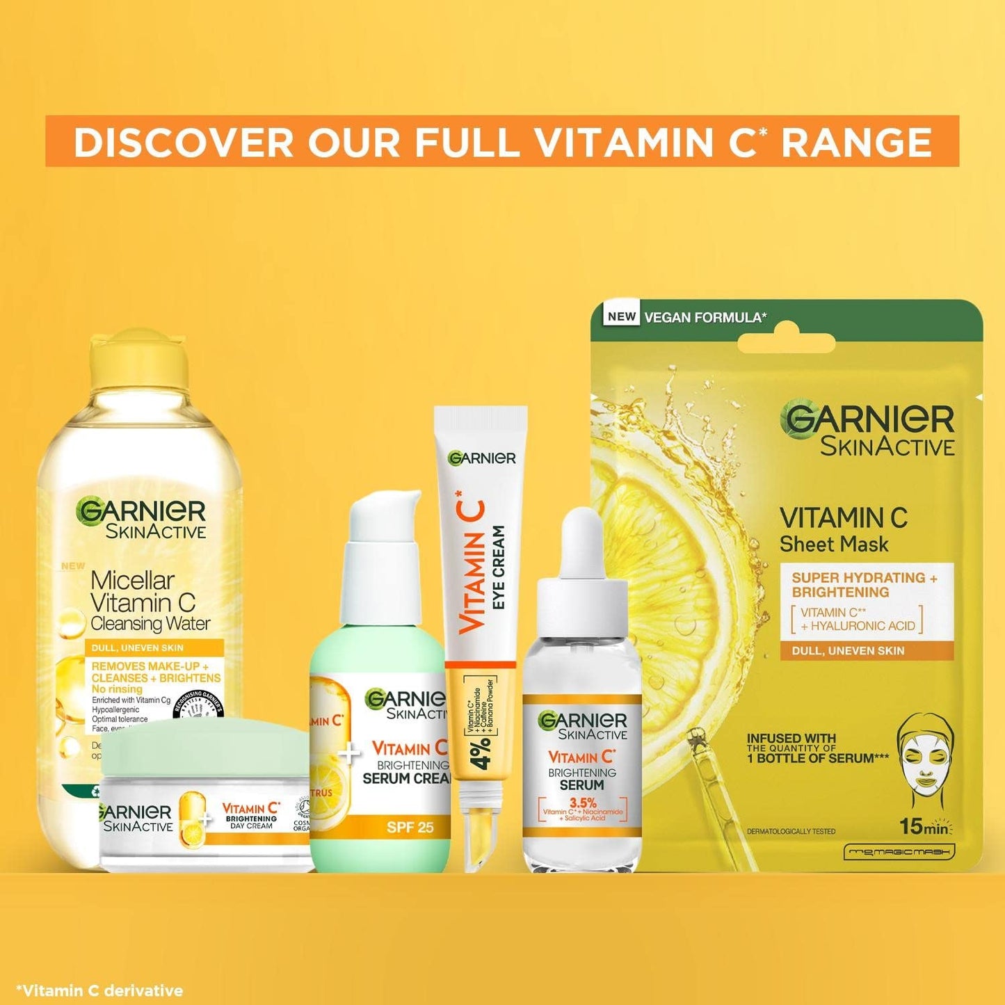 Garnier Eye Cream, With 4% Vitamin C, Brightening Eye Treatment For Dark Circles, Prevents Under Eye Bags And Puffiness, Vitamin C*, 15ml