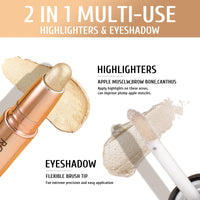 KYDA Dual-Ended Highlighting Eye Shadow Stick, 2-in-1 Liquid Eyeshadow Stick, Crayon Eyeshadow Stick, Long-lasting, Waterproof, Multi-functional Makeup stick, For Eyes, Face, Body-#04