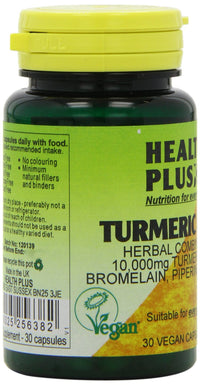 Health Plus HP638 Turmeric Plus Joint and Digestive Plant Supplement - 30 Capsules