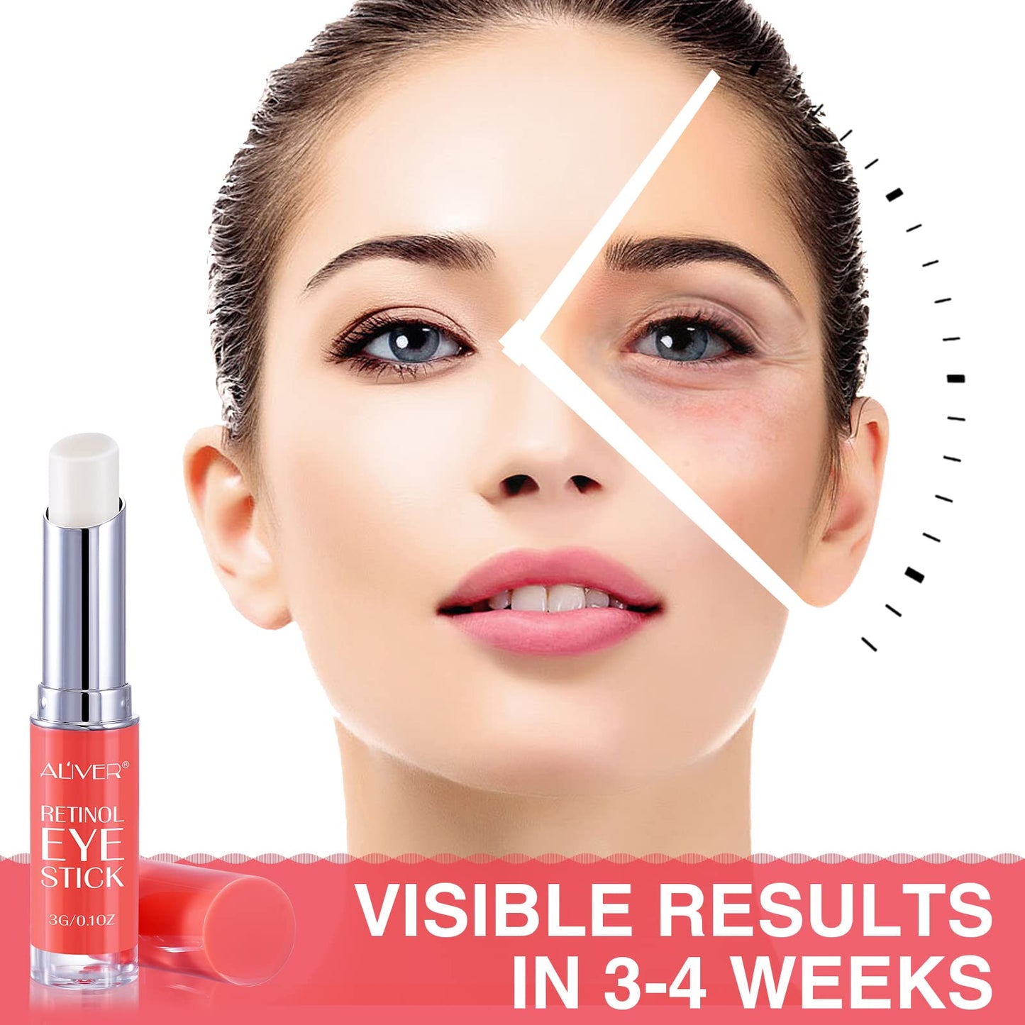 Uocasi Retinol Eye Stick, Cream, 2Pcs Brighten Cream Face Dark Circles and Puffy Eyes & Wrinkles,Tightening Balm, Anti Aging,Moisturising Balm Skincare-2Pcs, Pack of 2