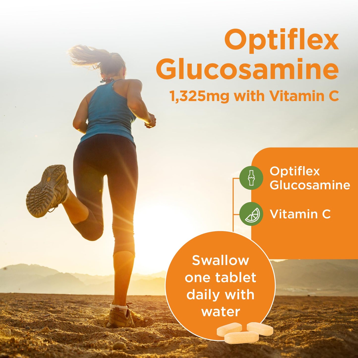 healthspan Healthspan Optiflex Glucosamine HCI 1,325mg with Vitamin C (8 Months' Supply) | Shellfish Free Vegan Tablets for Joint Health | 40% More glucosamine Than Glucosamine Sulphate | Added Vitamin C