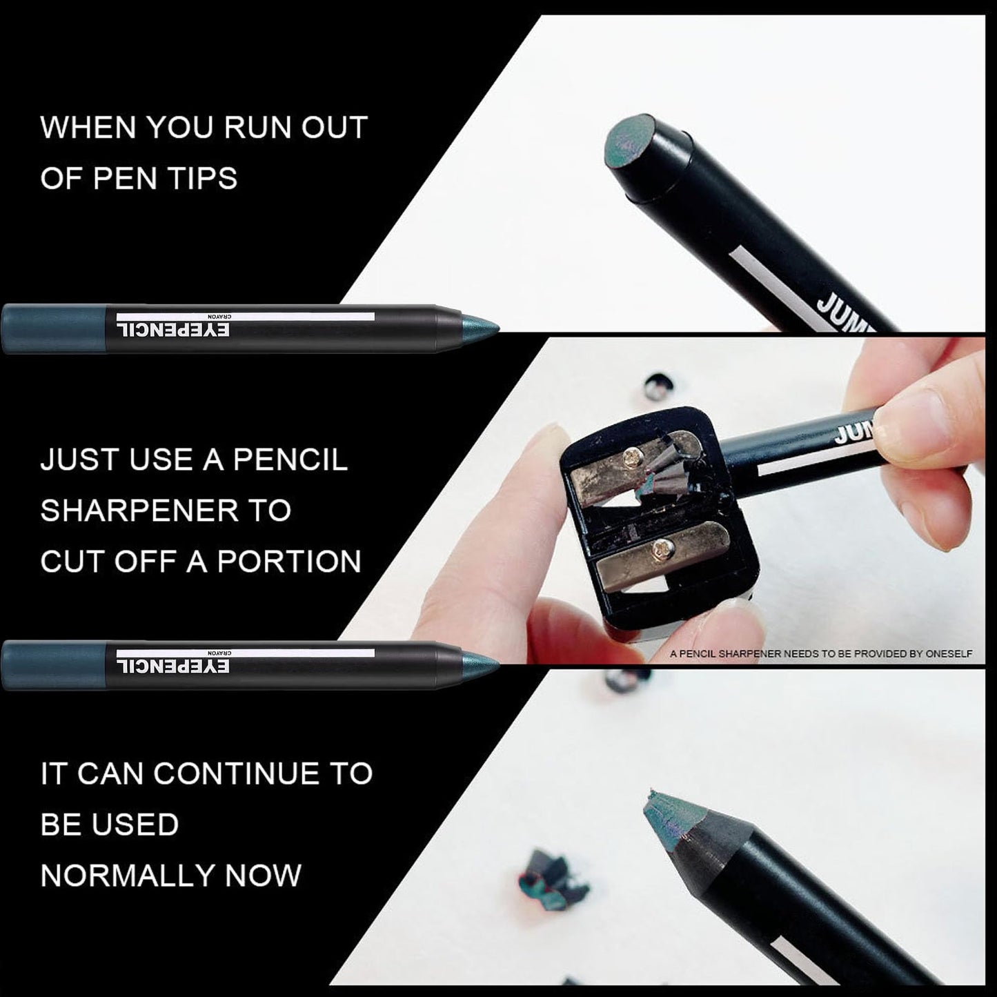 LYNTYAOU Green Shimmer Eyeshadow Stick, Jungle Green Eye Shadow Pencil, Creamy Metallic Glitter Eye Makeup Crayon, Deep Blue Color Highlight Brightener Pen, Smooth High Pigmented Eyeliner