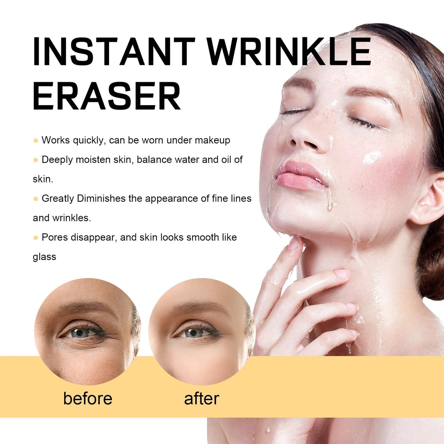 Skips the Line Instant Wrinkle Eraser Face Cream,Face Tightening Cream,Anti Ageing Face Cream,Firming Cream for Loose Skin,Deep Nourishing & Repairing,Wrinkle Filler,Moisturiser Face Women,Anti Aging