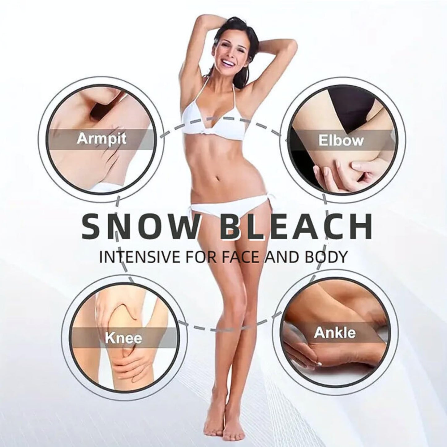 6PCS Skin Bleaching Cream Skincare Set, Skin Whitening Cream Set, Skin Lightening Cream, Snow Bleach Cream, Skin Bleach for Face/Intimate Area/Knees/Elbows/Inner Thigh/Armpit