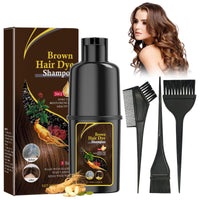 Bisienya 100ml Nova Hair Dye Shampoo For Men & Women Hair Dye Shampoo Nova Hair Shampoo Hair Dyeing Shampoo, Mildly Moisturizing The Scalp, Easy To Change Hair Color (Brown), Comes With 3 Hair Dyeing Combs