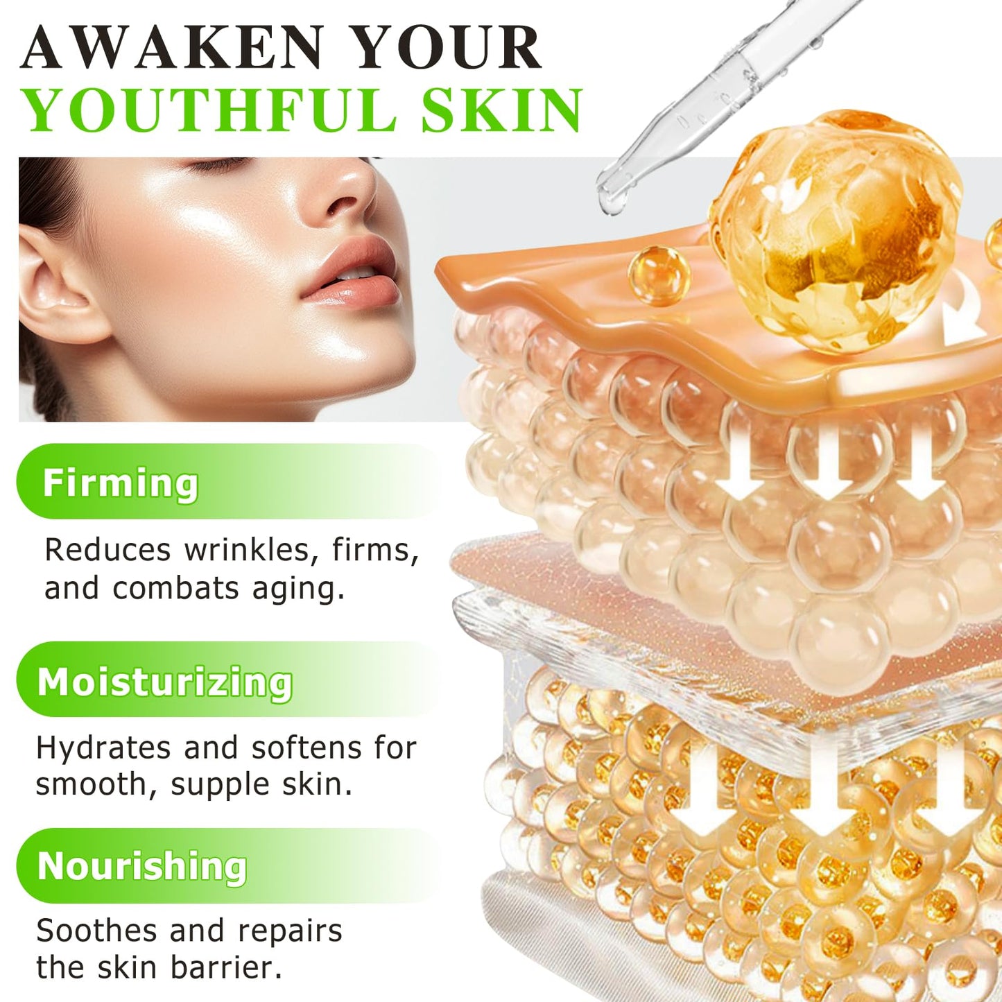Generic Vitamin C Serum for Face Hyaluronic Acid Powerful 20% Vit C Serum for Dark Spots, Wrinkles & Fine Lines Anti Aging, Collagen Boosting & Skin Brightening Facial Serum Skin Care Women/Men 60ml