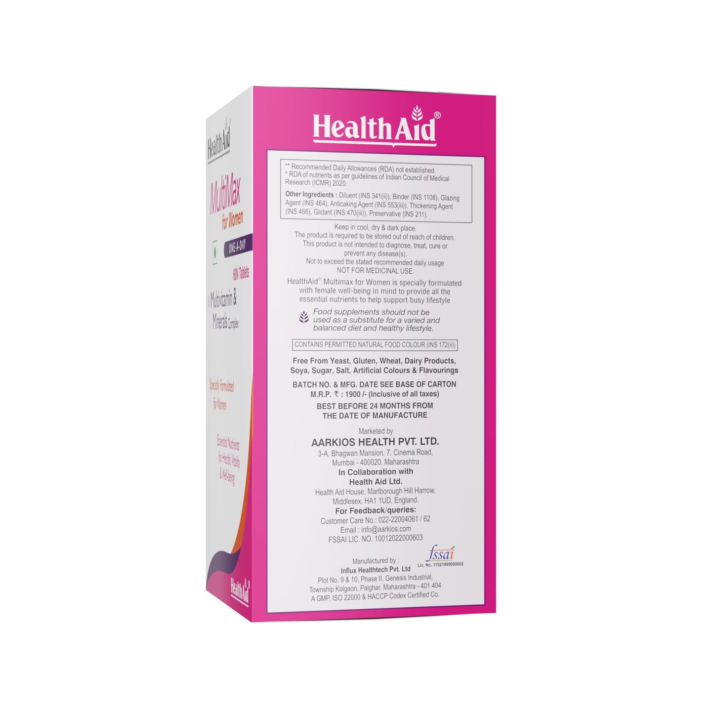HealthAid Multi Max Vegetarian Tablets for Women - Pack of 60