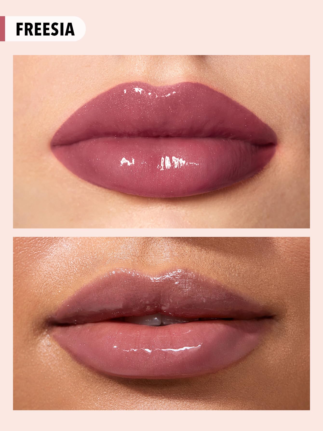 SHEGLAM Power Bouquet Lip Gloss Shiny Tinted Moisturizing Plumping Non-Sticky Lip Oil Repairing Camelia Extract Lip Care-Freesia