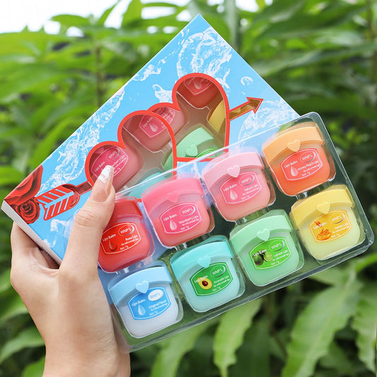 Lip balm Set, 8 Packs Lip Balm Multipack Long Lasting Lips Moisturizer Intensive Lip Repair Treatment for Cracked, Dry and Chapped Lips Day Night Lip Care (8Pcs (Colorful Package))