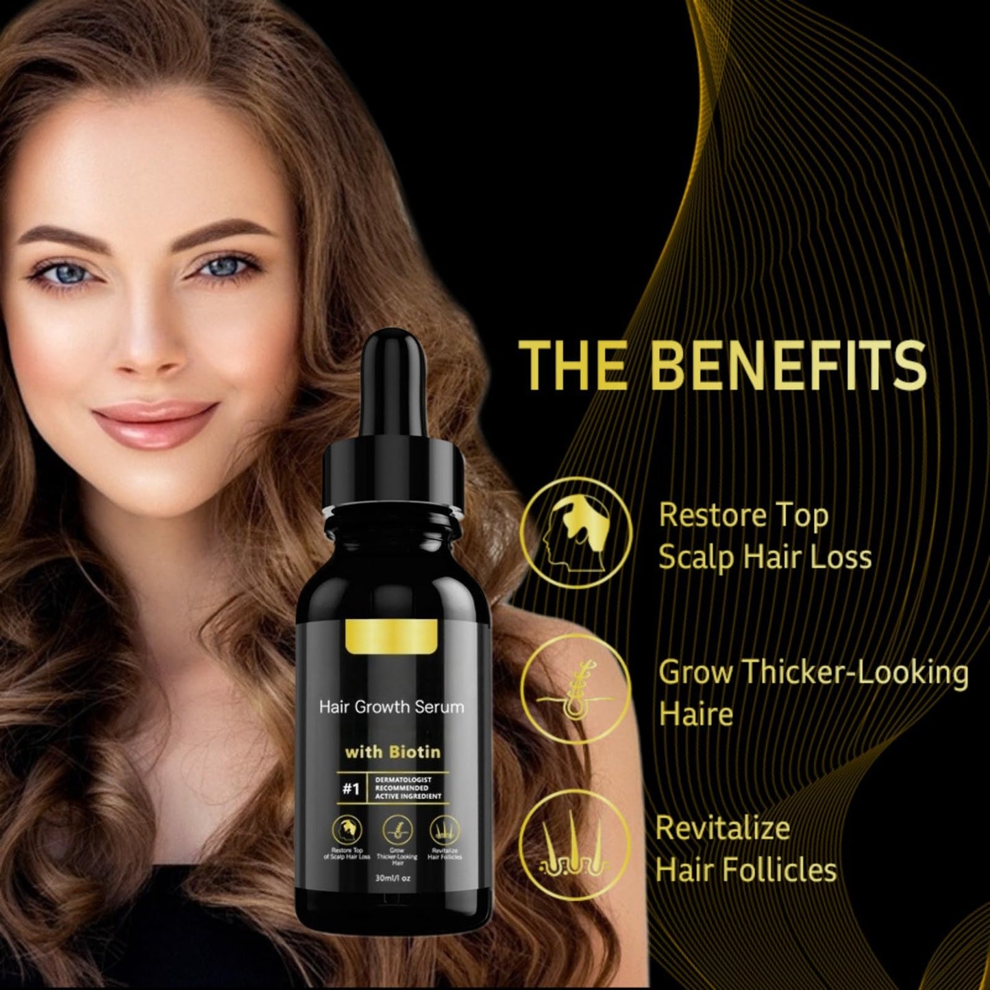 Ruojiar 30ml Men and Women Hair Growth Serum,Hair Growth Oil with 5% Biotin,Wild Hair Gro/wth Oil,Hair Regrowth Treatment,H/air Serum for Hairgrowth with Biotin,Thicken and Strengthen for Ha/ir Regrowth