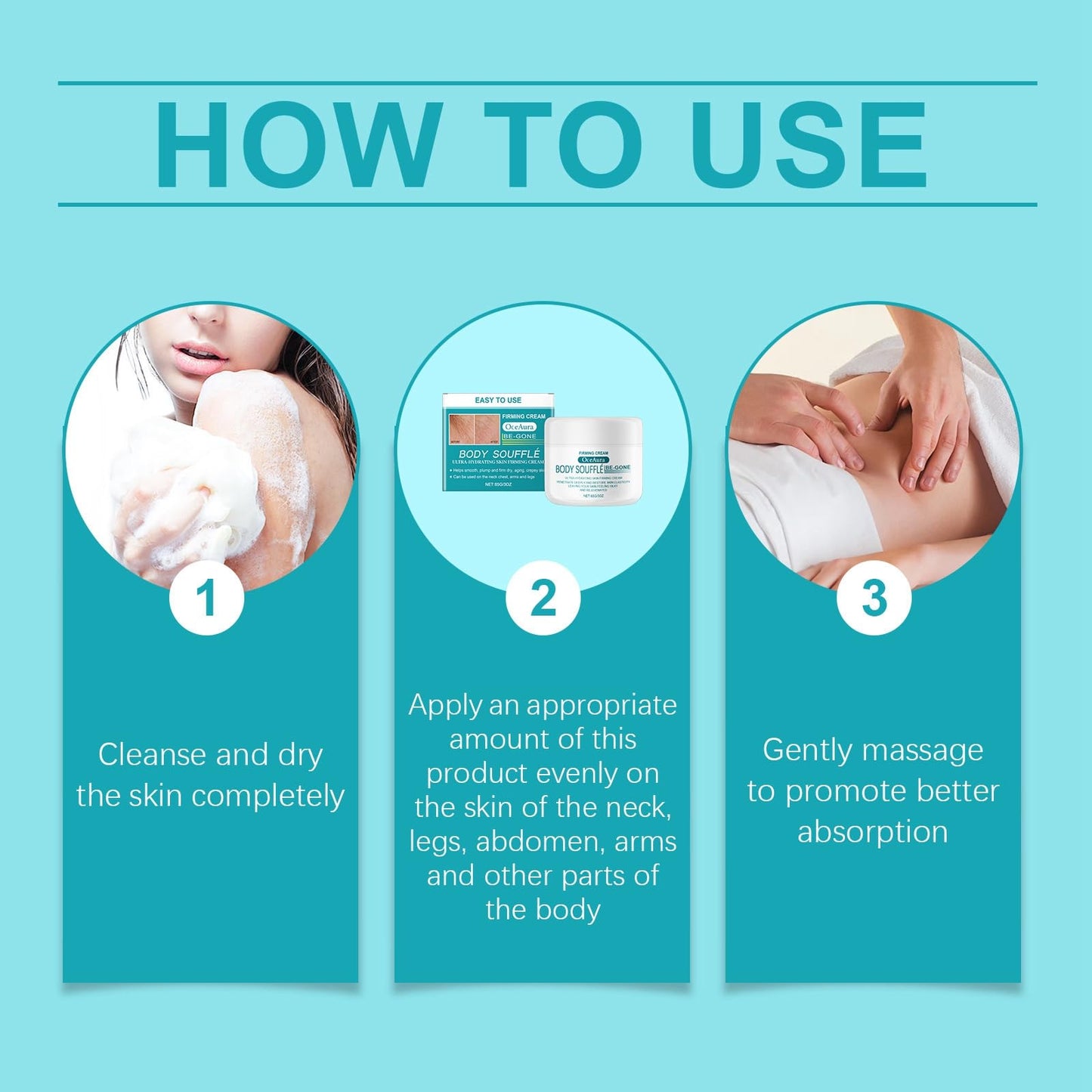 Crepe Be Body Gone Souffle,Firming Neck Cream,Ultra Hydrating Crepe Skin Firm/ing Cream for Neck/Legs/Arms,Ne/ck Fir/ming Tightening Cre/am,Cr/epe Be Ne/ck Gone C/ream,Body Souffle for Women
