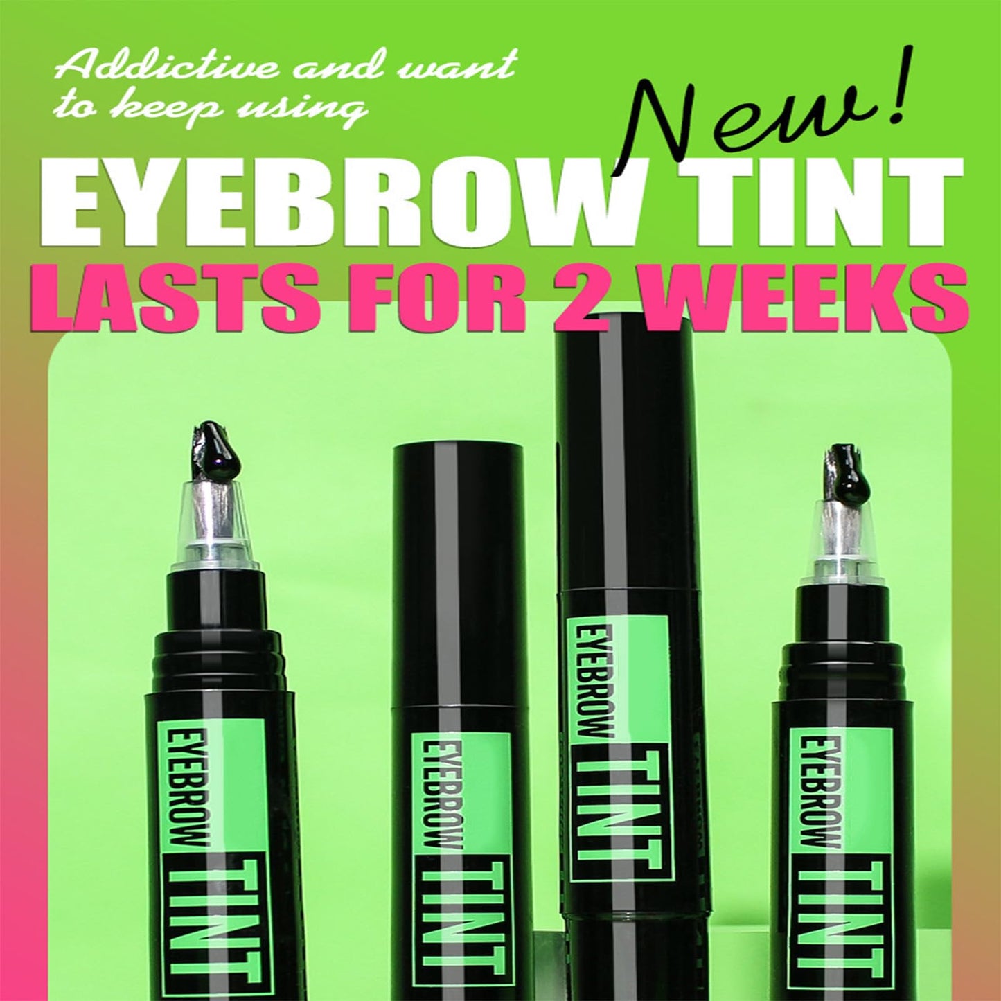 Dark Brown Eyebrow Tint Kit - Semi-Permanent 2 Weeks Lasting Dye, Waterproof Makeup Cream with Brow Cards & Brushes