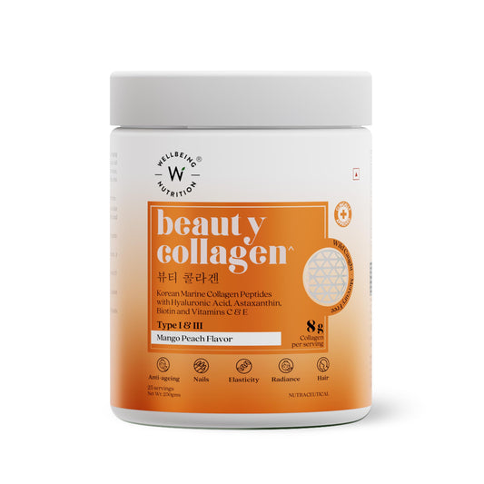Wellbeing Nutrition Beauty Japanese Marine Collagen - Mango Peach Flavor - 250g