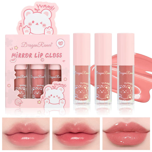 ChicNana Lip Oil and Lip Gloss Set, 3Packs Lip Oil Hydrating Lipgloss Gift Set Lip Glow Oil Tinted Clear Lip Plumper Non-sticky Moisturizing Gift For Women Kids Teenage Girls (A Set, 3 Packs)