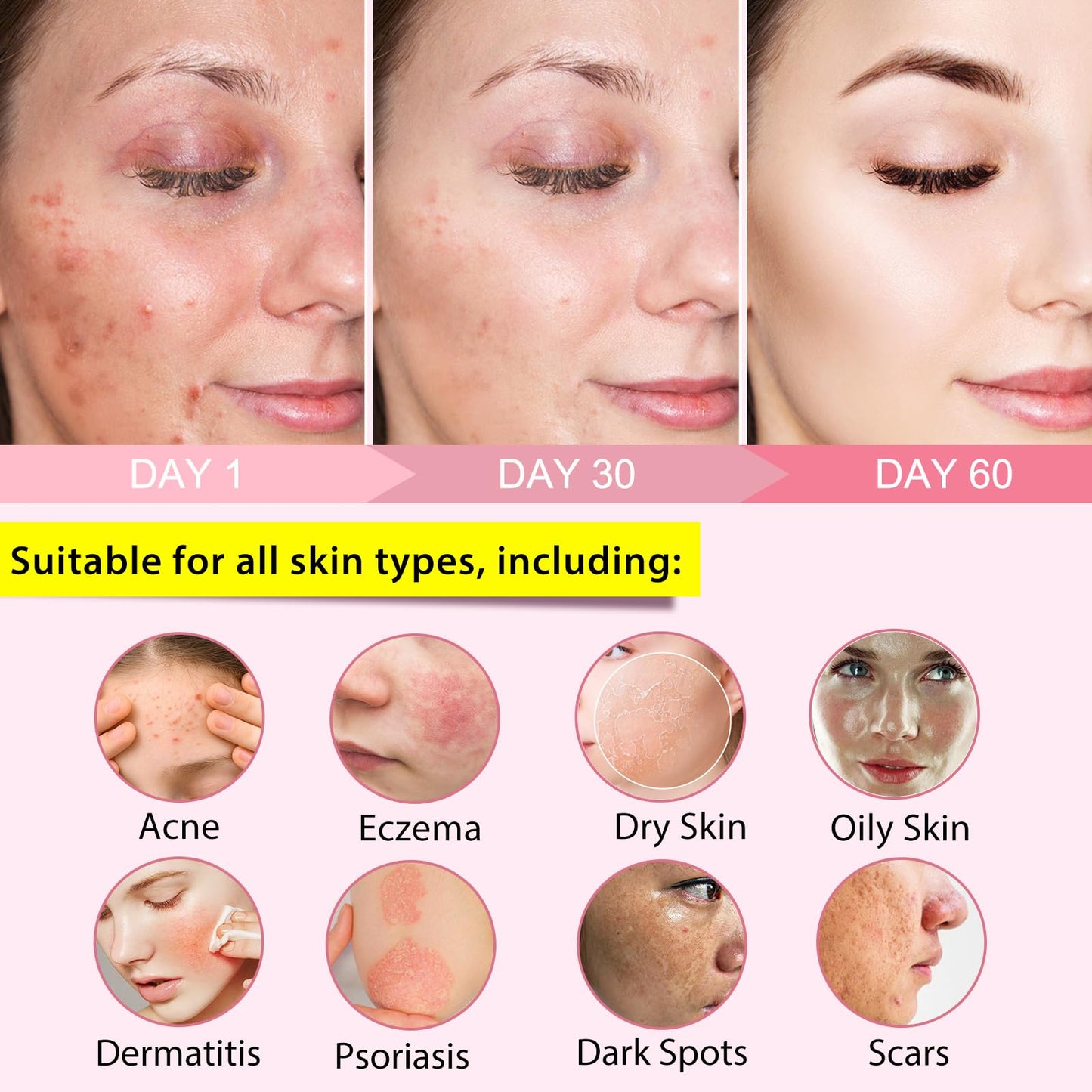 Buyourtaste Kojic Acid and Turmeric Pads 50Pcs, Turmeric Kojic Acid Cleaning Pads, Turmeric Face Pad, Turmeric Exfoliating Foaming Pads, Facial Sponges for Cleansing, Fade Acne, Dark Spots, Hyperpigmentation (1)