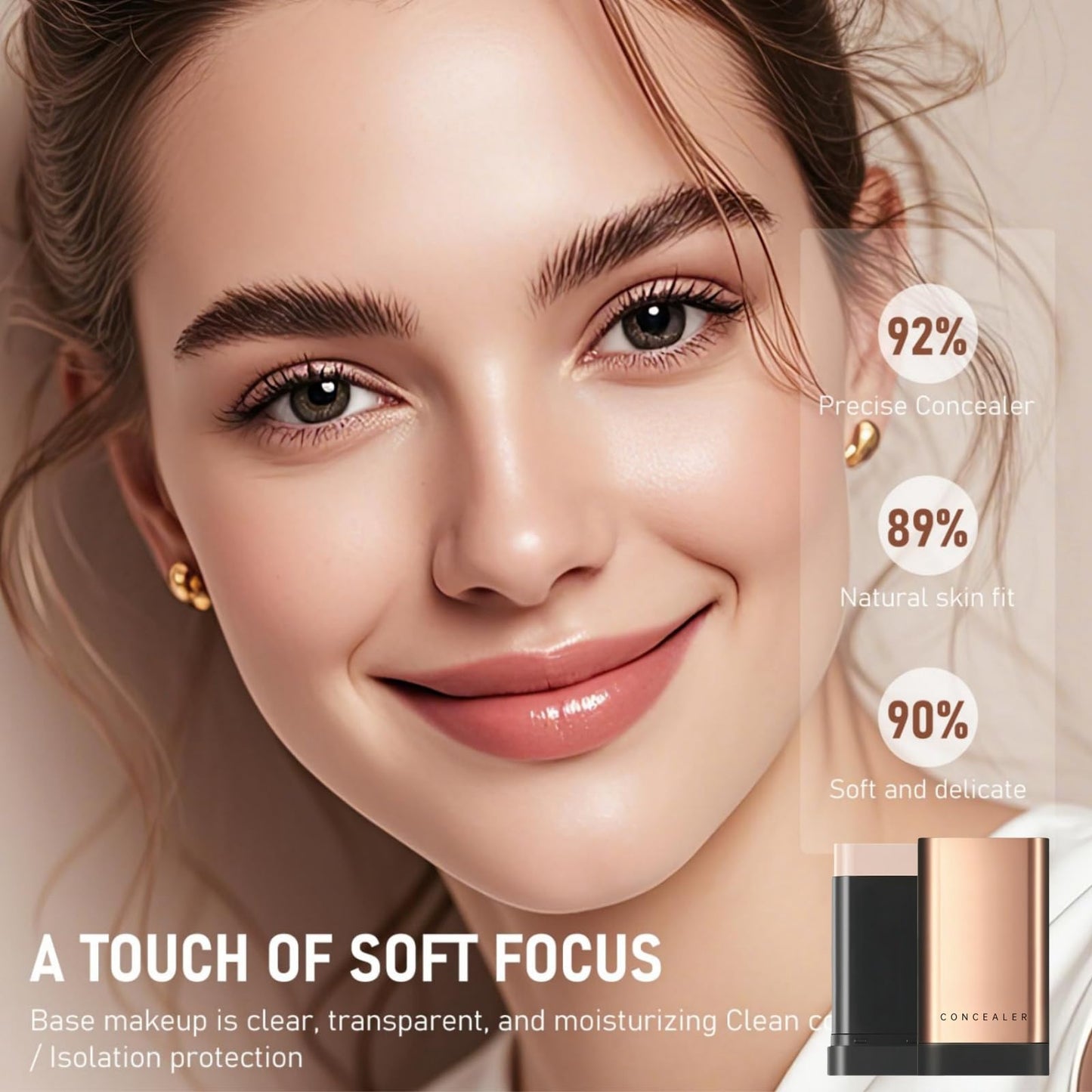 Xinyig 2 in 1- Luxury Anti-Wrinkle Foundation Stick,Double-Head Flawlesss Eraser Foundation Stick with Brush,S/tick Found/ation Makeup,Balance & Even Complexion,Multi-Use Full Coverage(Brilliant White, 01)