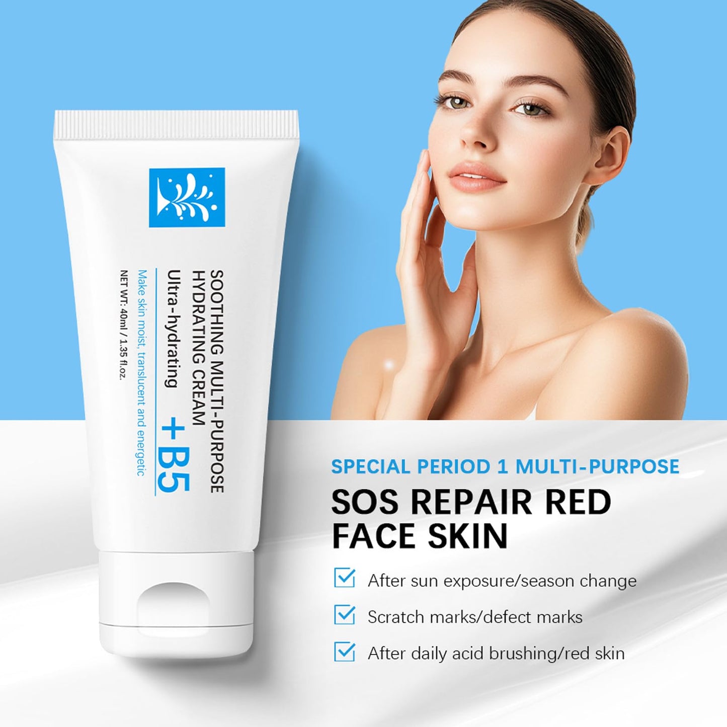 DMQ Vitamin B5 Face Cream,Repair Face Cream,Anti Redness Night Cream,Vitamin B5 Day Cream, Hydrating Face Moisturizer,Skin Repair Face Cream,Skin Firming Butter,Face Moisturizer For Women &Men,Repair Skin