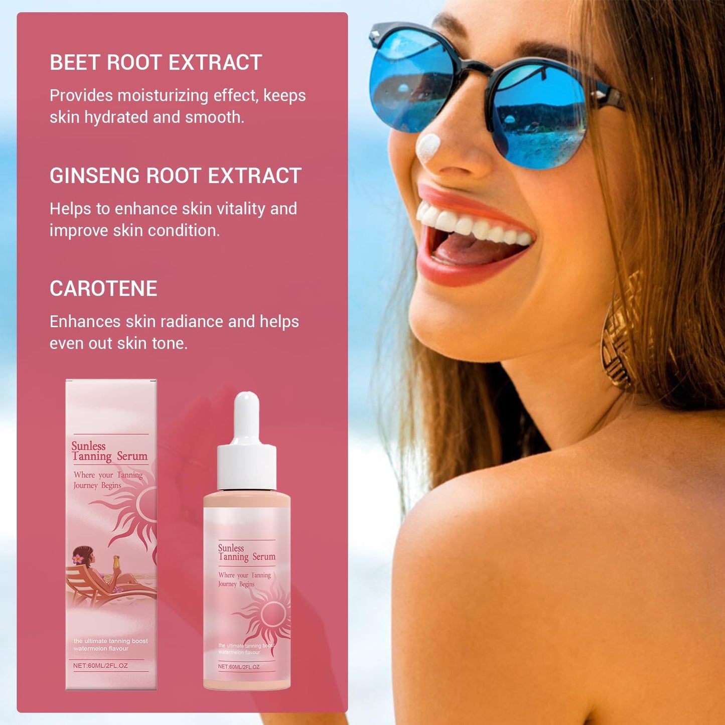 Benaewa Tanning Drops, Naturally Boost Melanin Tanning Drops for Enhancing, Glowing