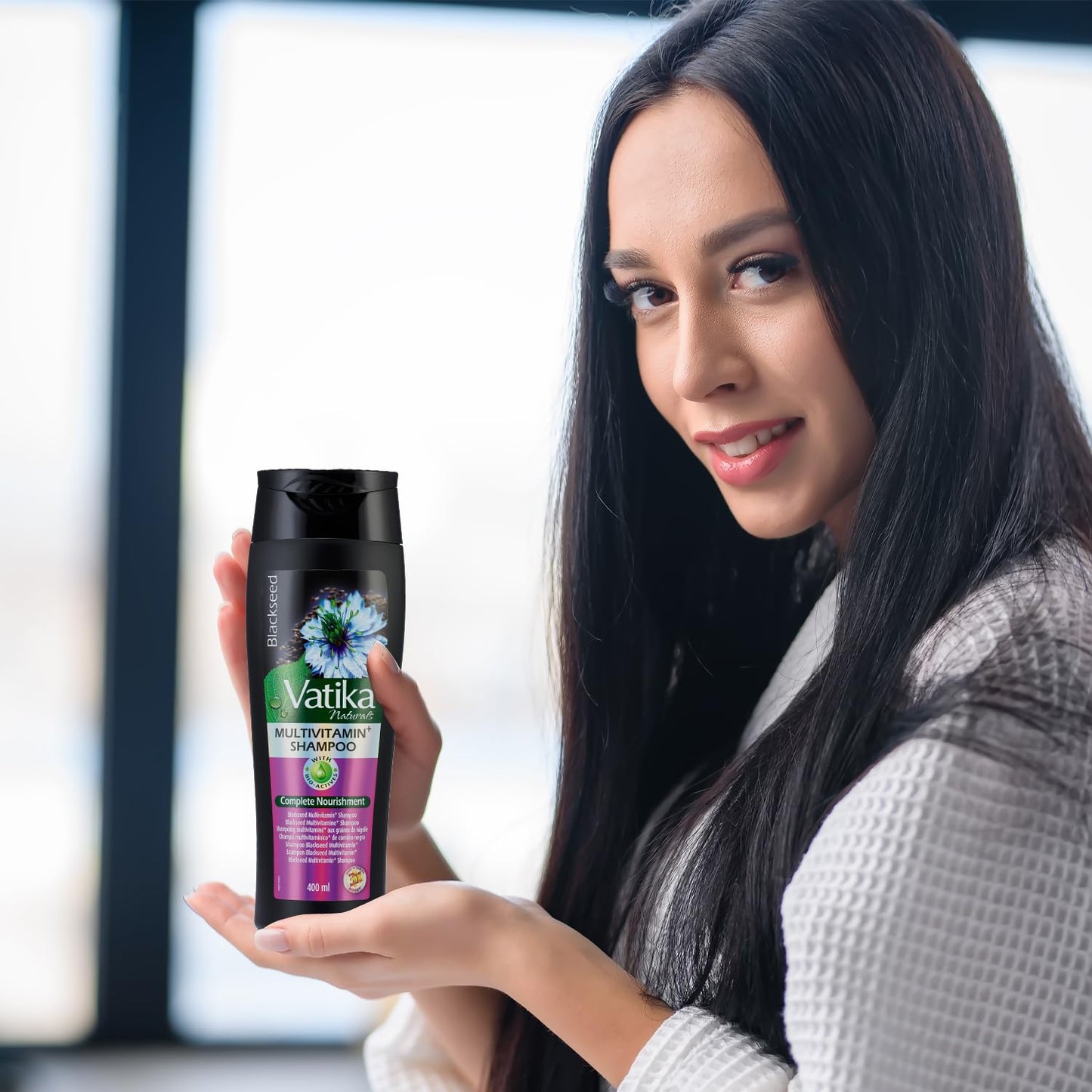 Vatika Naturals Multivitamin Blackseed Shampoo - 400ml | For Shine, Complete Nourishment & Strength | Enriched With Blend Of Vitamin A,E,F & Blackseed