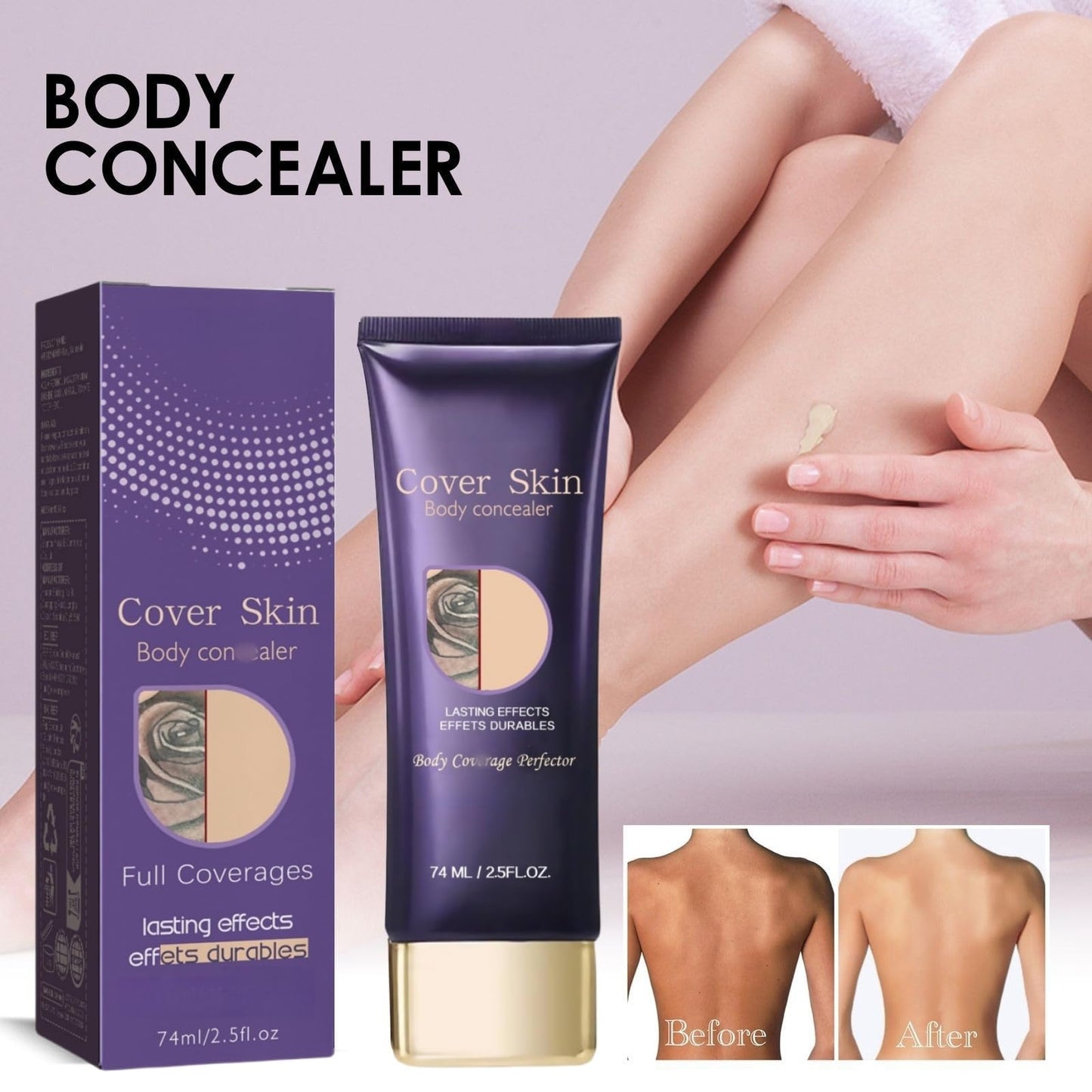 Oumun Body Concealer Full Coverage,A per/fect leg brush for the Entire Skin Tone,Waterproof Leg & Body Makeup,Moisturize the Skin,Skin Repair,Easy to Absorb Smooth Texture,Colour Corrector,Leg Makeup
