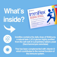 Immiflex ImmiFlex | Clinically Proven Betaglucan Supplement | 250mg x 30 Vegetarian Capsules with Vitamin D