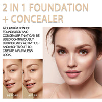 Xinyig 2 In 1 Luxury Anti-Wrinkle Foundation Stick,Makeup Multi-Use Full Coverage Concealer Stic/k,Eraser Foundation Sti/ck With Brush,Cream Foundation With Built-In Brush,Contour S/tick Foundation Sti/ck#2