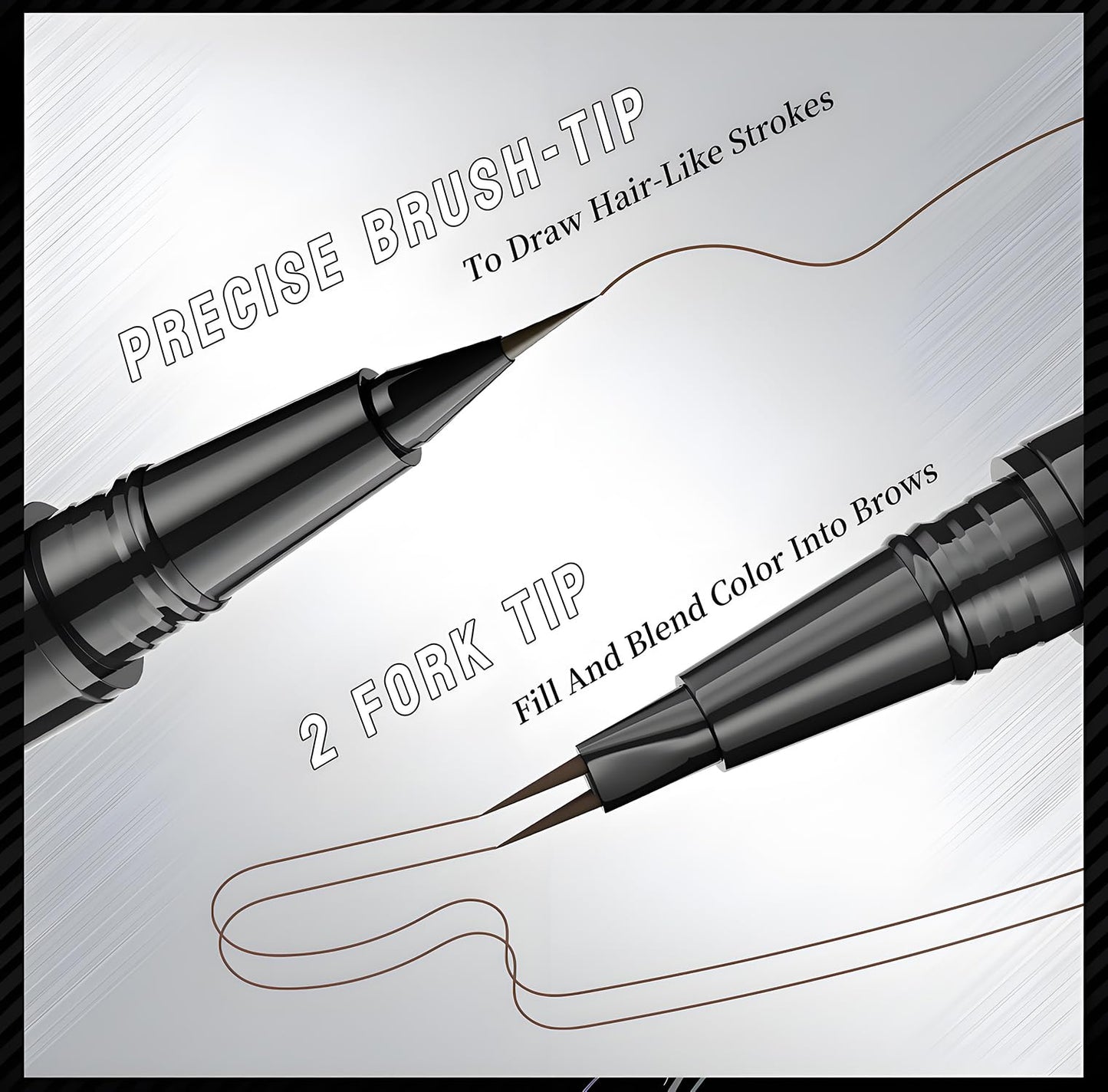 Generic Dual-Ended Brow Pen with Brow Brush, Microblading Eyebrow Pencil, Precision Tip for Natural Strokes, Waterproof, Smudge-Proof, All-Day Wear, Easy to Use for Professional Results(Dark Brown)