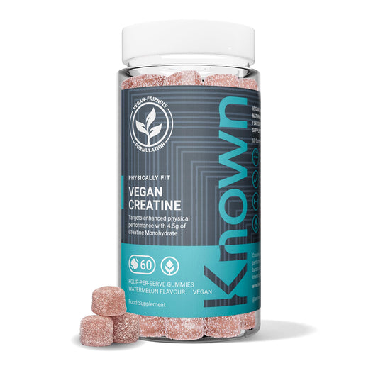 Known Vegan Creatine Gummies – 4500mg Creatine Monohydrate – Watermelon Flavour – 60 Gummies 15 Days Supply – Third-Party Tested – Vegan Friendly