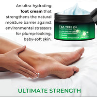 Tea Tree Oil Foot Cream for Cracked Heels & Dry Skin – Intensive Moisturizing Formula, Callus Softens for Hard Skin, Softens Feet & Hands