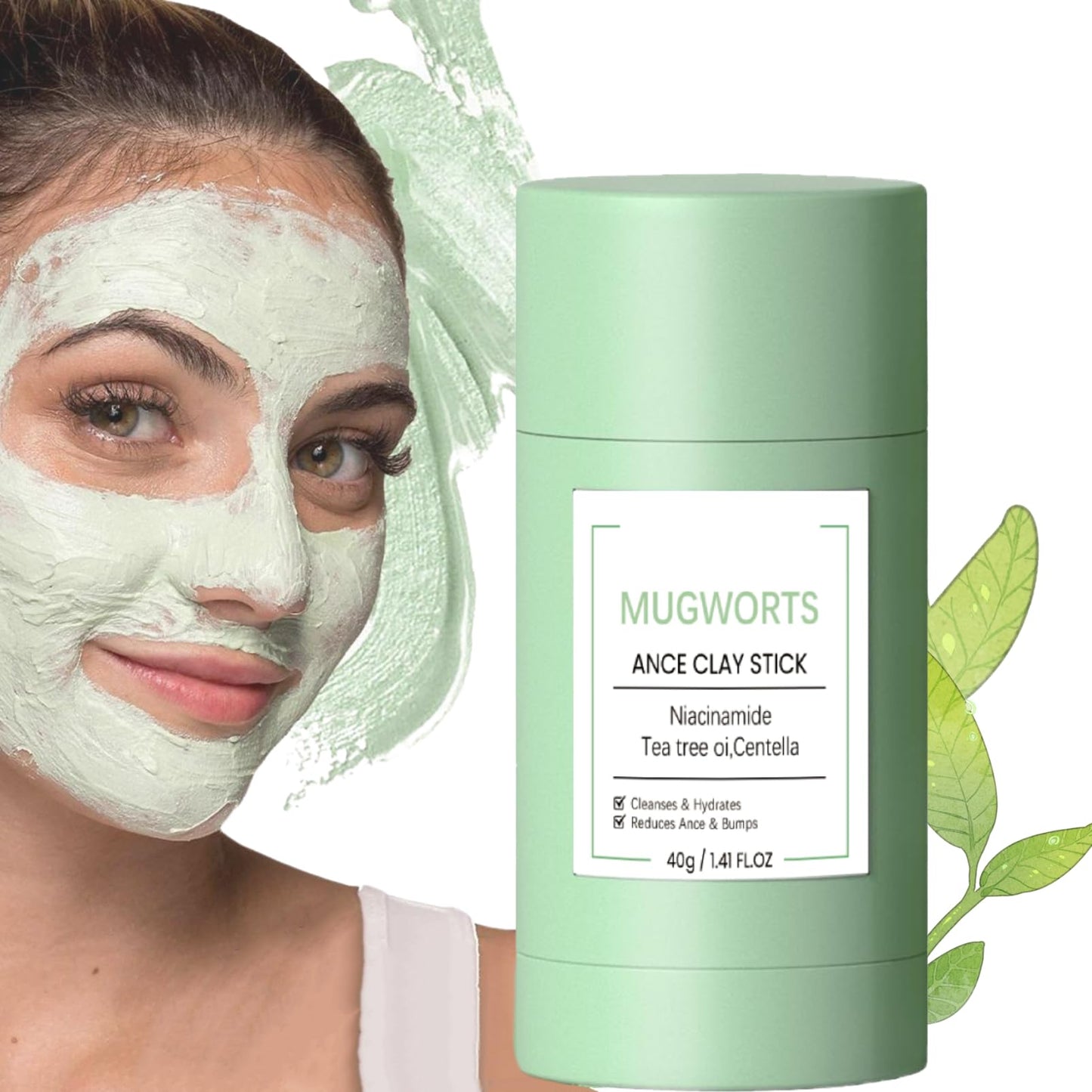 IZBEAUVO Green Tea Mask Stick,Green Tea Mask,Deep Cleansing Face Mask,Purifying Clay Mask,Moisturizes Oil Control,Deep Clean Pore,Blackhead Remover Face Mask Clay,Brightening for Men and Women