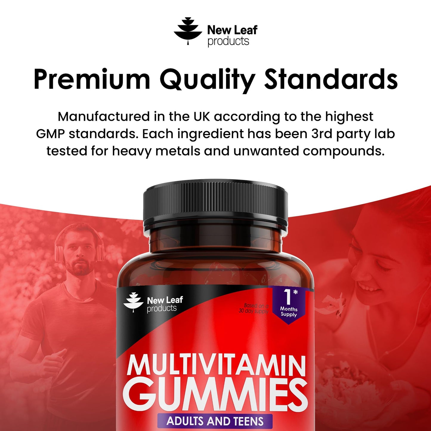 Chewable Vegan Multivitamin Gummies - Non Sugar Coated, Gluten Free, Non-GMO Multivitamins for Men and Woman - Fortified with Vitamins C A D E B Biotin, Folate, & Zinc