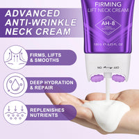 AH8 Firming Neck Cream Tightener Built-in 360 Degree Massage Roller for Lifting & Firming Turkey Neck/Face/Eye/Chest, Reducing Wrinkle/Fine Lines, Moisturizing & Hydrating & Smoothing|120G/4.23 Oz