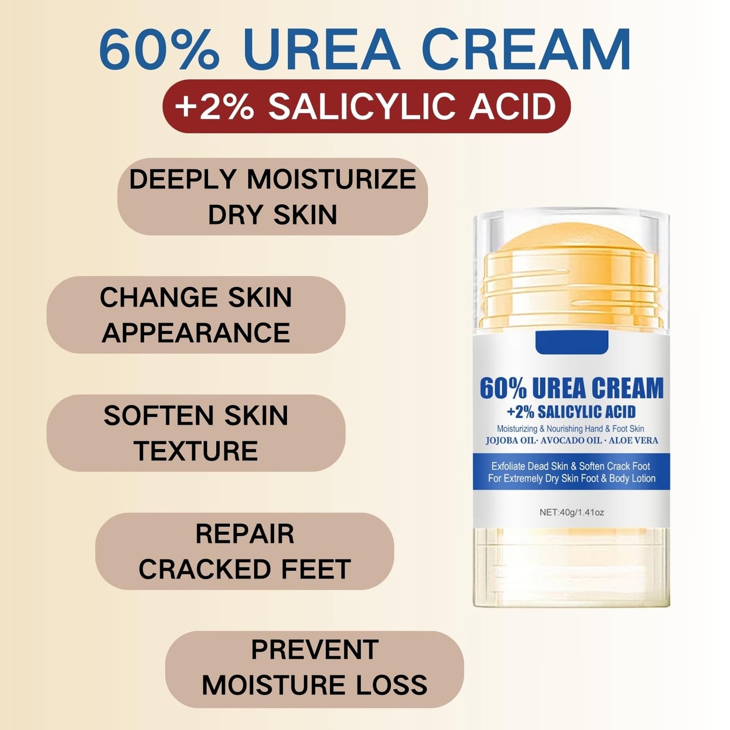 60% Urea Cream - Cracked Heel Repair Cream - Urea Foot Cream with Salicylic Acid, Aloe Vera- Foot Cream for Cracked Heels and Dry Skin - Skin Care for Foot Moisturiser (3PCS)