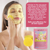 THE ISMA Kojic Acid and Turmeric Pads, 60pcs Turmeric Kojic Acid Cleansing Pads, Facial Sponges for Cleansing, Balance Skin Oil And Water,Gentle & Non-Irritating