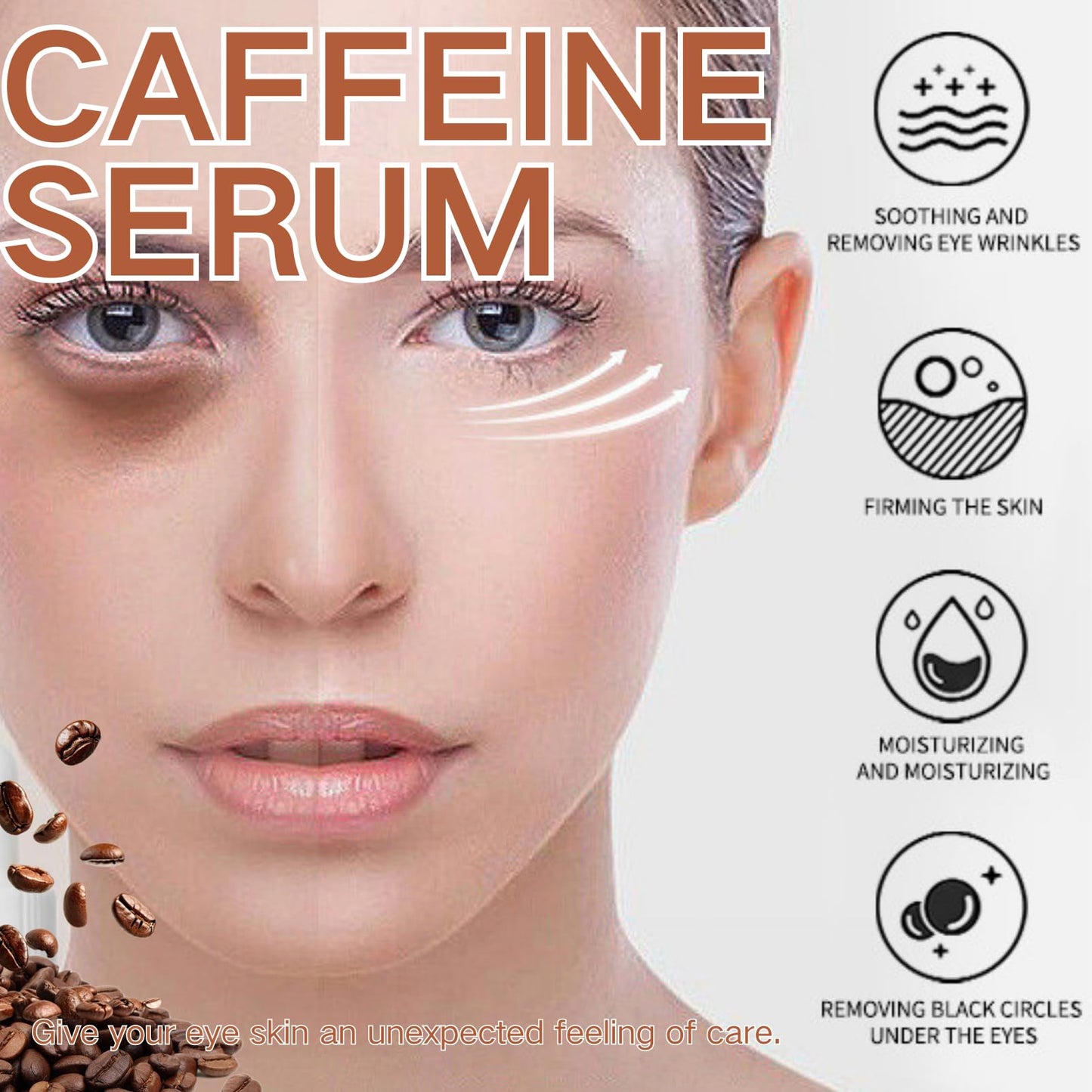 ISBEAUSOLS Caffeine Solution 5%+EGCG Eye Serum - Caffeine Eye Serum - Caffeine Eye Cream Anti Aging - Eye Cream for Dark Circles and Puffy eyes - Eye Bags Remover - under Eye Brightener 30ml