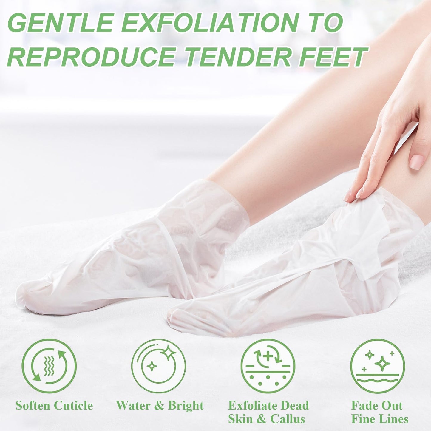 KAYZON Foot Peel Masks, 5 Pairs Feet Exfoliating Socks, Aloe Vera Foot Moisturiser Socks for Foot Care, Cracked Heel, Dead & Hard Skin, Foot Mask for Women & Men - Baby Soft Smooth Touch Feet