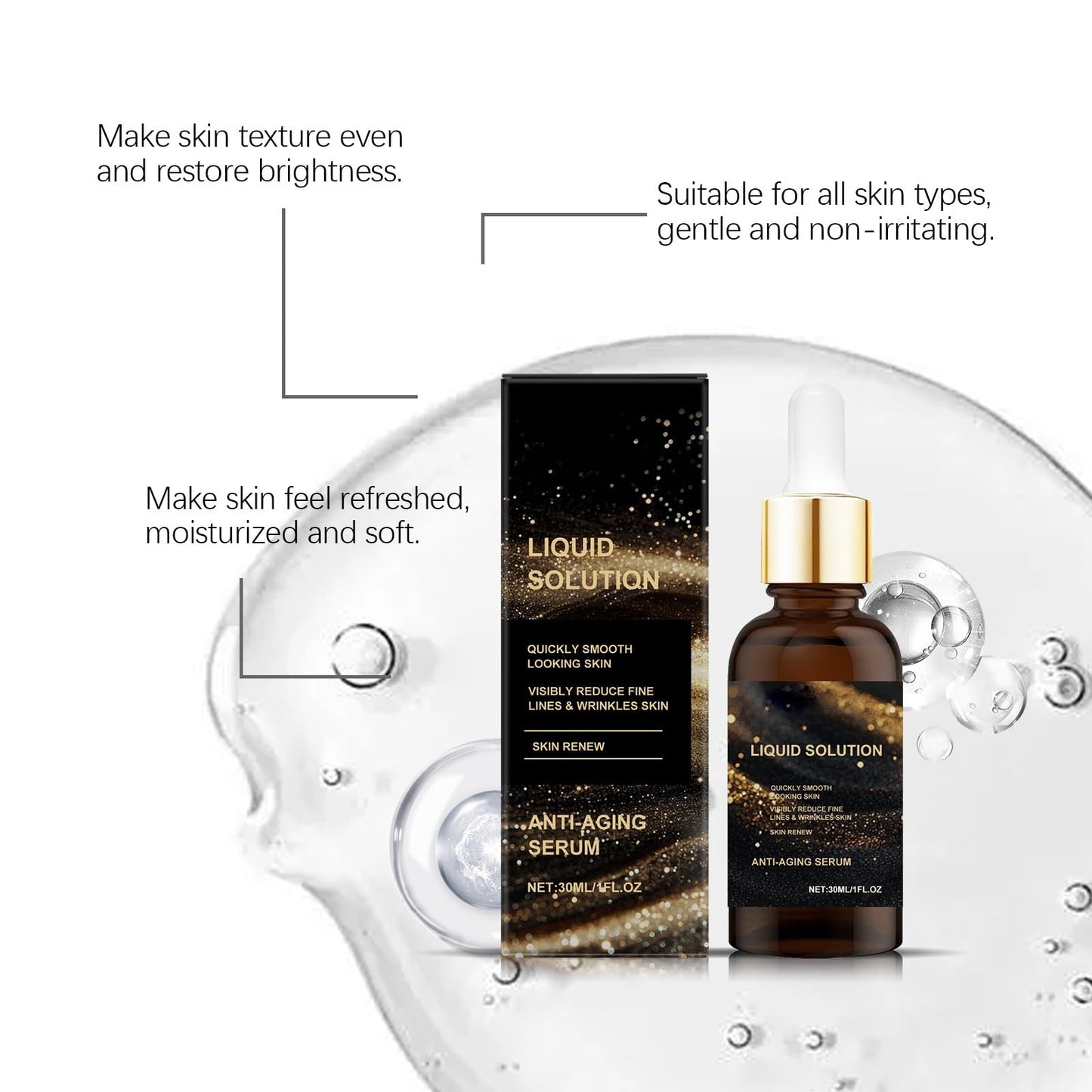 Ruojiar Ola/vita Liquid Solution Anti Aging Serum,Ola/vita Serum for Face,Liquid Wrinkle Reduction,Wrinkle Lifting&Firming Essence,Anti Aging Power for Fine Lines& Wrinkles,Reduce Fine Lines and Wrinkles