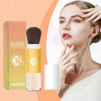 Xunzhi 2 in 1 Powder Sunscreen for Face,Mineral Powder Sunscreen Brush,P/owder S/unscreen for Scalp,Matte Face P/owder with Spf35,Mineral F/ace Po/wder,Portable Translucent S/unscreen Po/wder