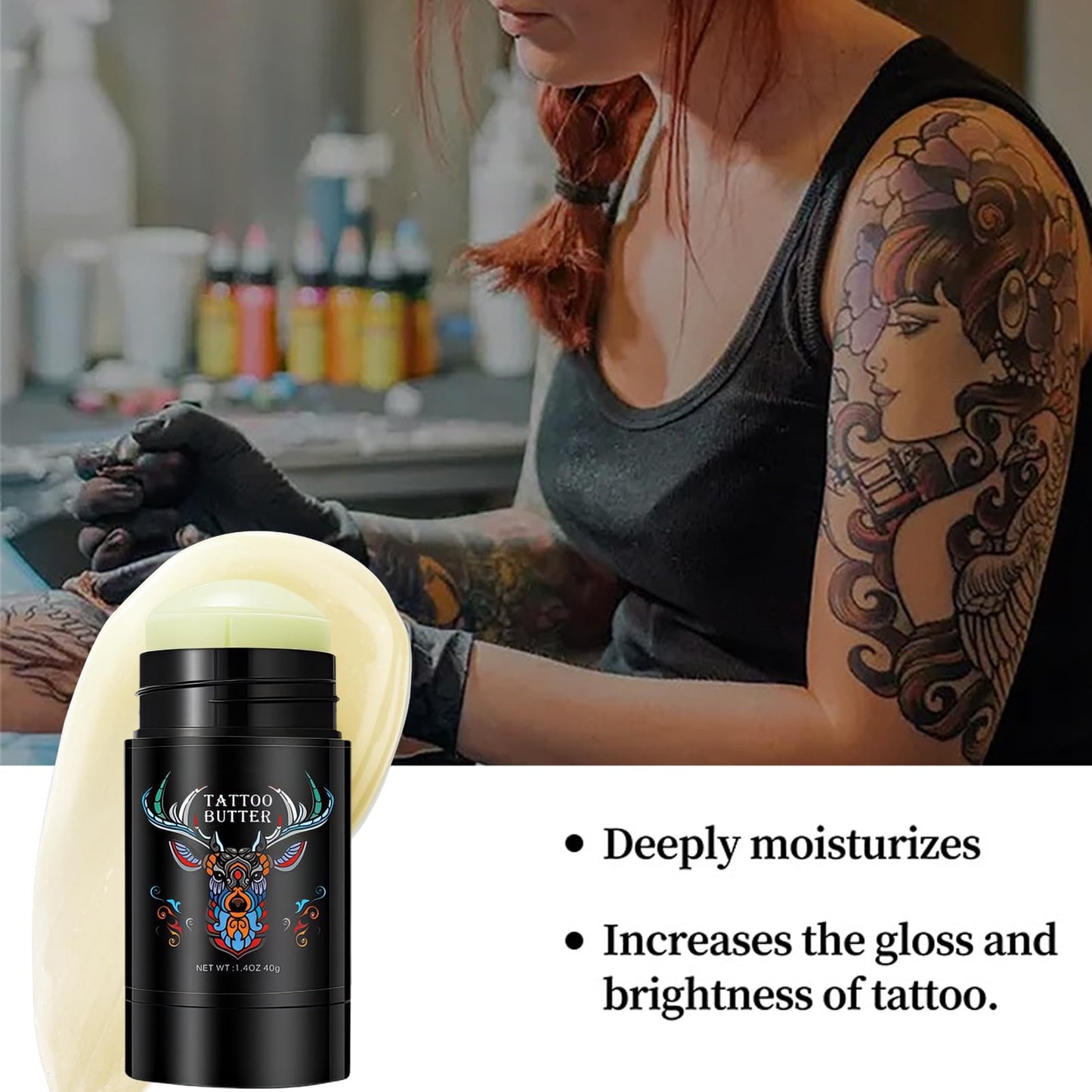 DMQ Tattoo Balm Stick, Tattoos Butter for Brightening & Moisturizing,40g Healing Cream Aftercare for New & Old Tattoo Care & Color Enhancement
