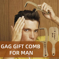 Jinjiar 2 Ba-ld Man Comb,Wooden Funny Hairbrush Comb,Joke Pranks for Adults,Humorous Toothless Combs Blad Mans Brush,Presents for Men,Hair Combs for Men,Ba-ld Mans Comb and Brush,Wooden Hair Comb,Ba-ld Comb