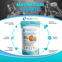 Magnesium Citrate 600mg | Providing 180mg Elemental Magnesium Per Serving | 90 Vegan Capsules (3 Months Supply).| Supports Muscle and Bone Health.